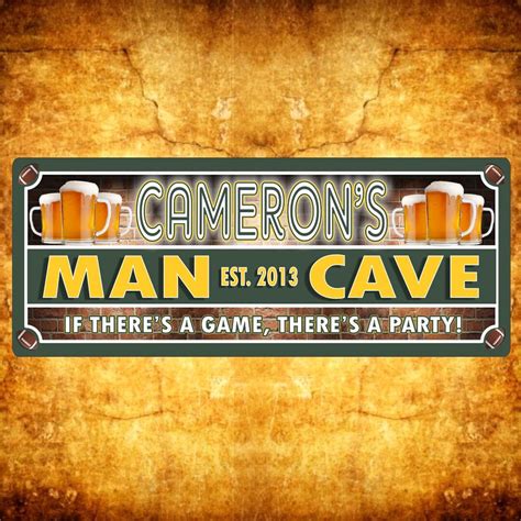 Man Cave Pub & Bar Signs, Personalized Beer Mugs Game Party Favor ...