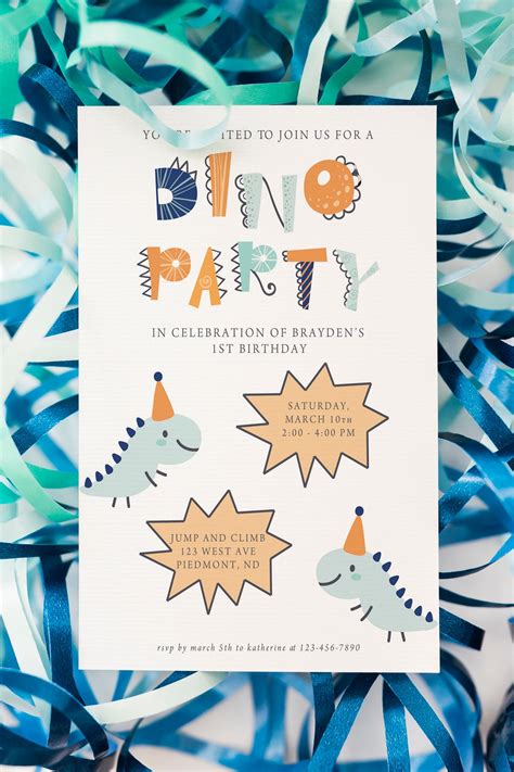 Boys Dinosaur Birthday Invitation Dinosaur Party Printable | Etsy