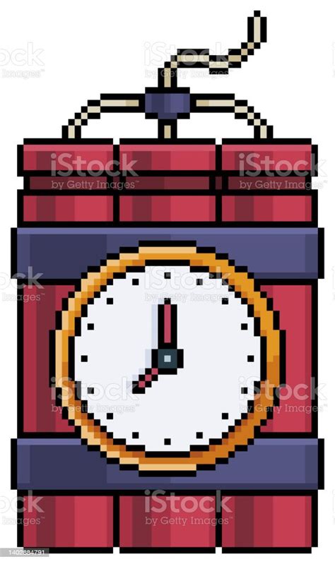 Pixel Art Dynamite Vector Icon For 8bit Game Stock Illustration - Download Image Now - Alarm ...