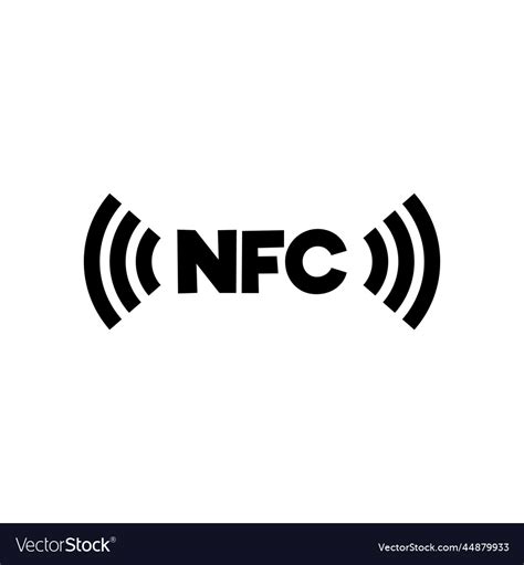 Nfc sign with signal waves symbol Royalty Free Vector Image