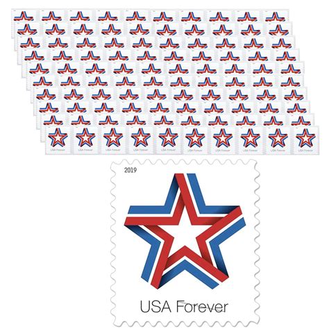 Buy Star Ribbon Forever First Class Postage Stamps Celebration Patriotic (100 Stamps) Online at ...