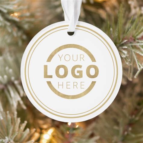 Custom Color Company Logo Christmas Elegant Party Ornament | Zazzle.com