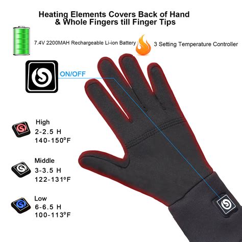 Unisex Winter Best Battery Heated Gloves | Waterproof Driving Gloves ...