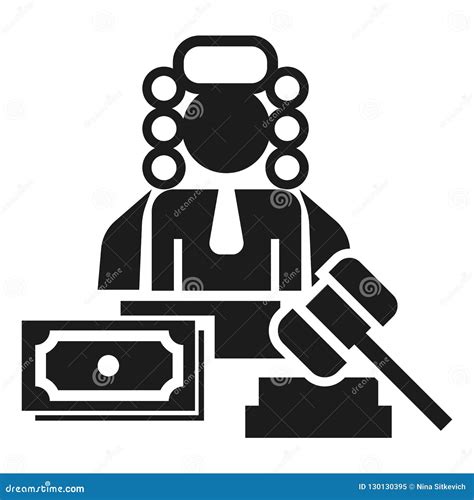 Judge Bribery Icon, Simple Style Stock Vector - Illustration of decision, design: 130130395