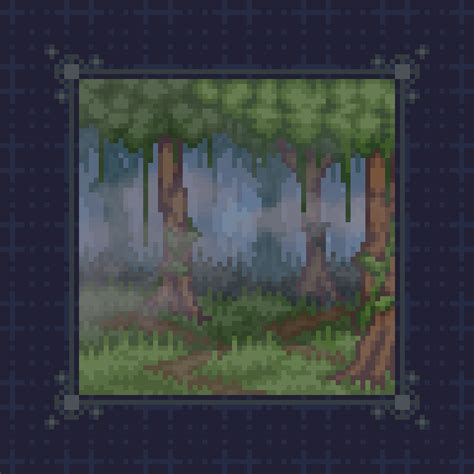 A foggy forest for pixel dailies, the theme was fog : r/PixelArt