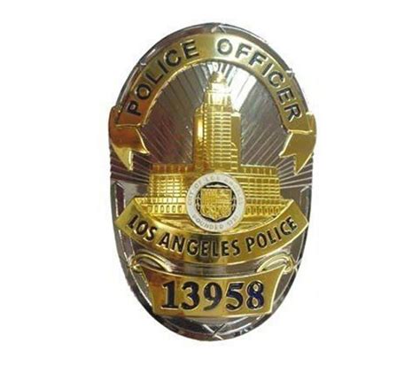 LAPD Los Angeles Police Officer Badge Replica Movie Props With Number ...