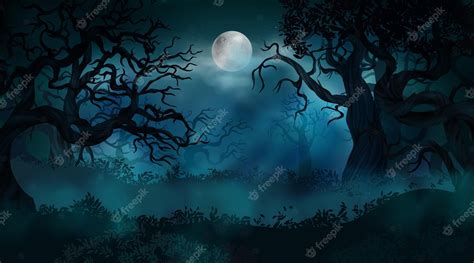 Premium Vector | Halloween Forest Background