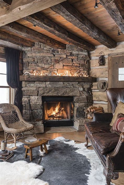 Winter Wonderland | Home fireplace, Rustic house, Cabin fireplace