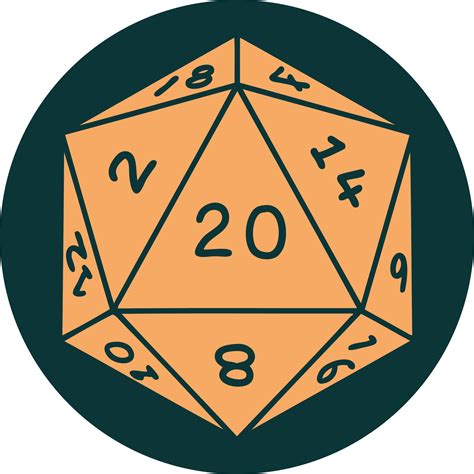 icon of natural 20 D20 dice roll 12101776 Vector Art at Vecteezy