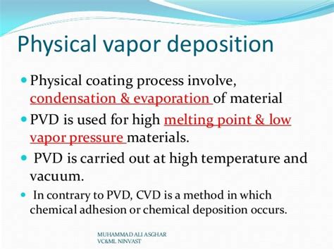 Physical vapor deposition