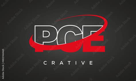 PCE creative letters logo with 360 symbol Logo design Stock Vector ...