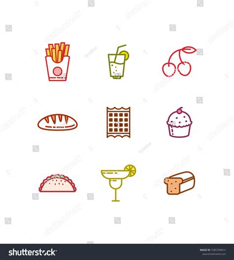 Food Drink Icon Set Stock Vector (Royalty Free) 1585709815 | Shutterstock