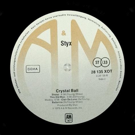 STYX 1976 Crystal Ball | Виниловая пластинка в интернет-магазине AV-LP.RU