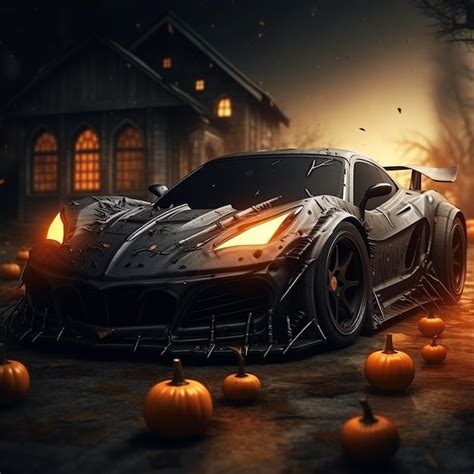 Premium AI Image | Halloween car