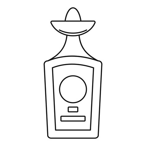 Tequila bottle icon, outline style 14577671 Vector Art at Vecteezy