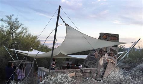 Taliesin West students built protective desert shelters using mostly local materials