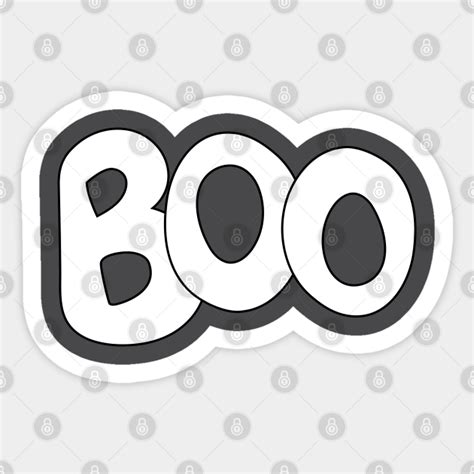 BOO text art in white bubble letters - Boo Creepy Cute Halloween Text Art - Sticker | TeePublic