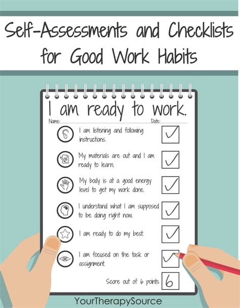 Self-Assessments and Checklists for Good Work Habits - Your Therapy Source