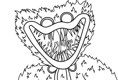 Huggy Wuggy Scary Scary Coloring Page