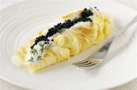 Foodista | Decadent Duck Egg Omelette With Caviar and Sour Cream