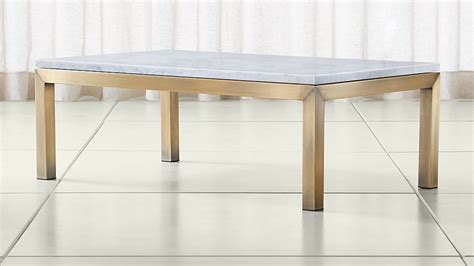 Parsons White Marble Top/ Brass Base 48x28 Small Rectangular Coffee Table + Reviews | Crate and ...