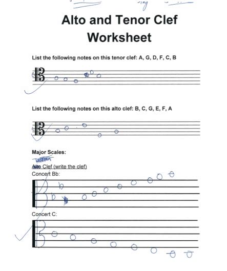 Alto Clef Worksheets