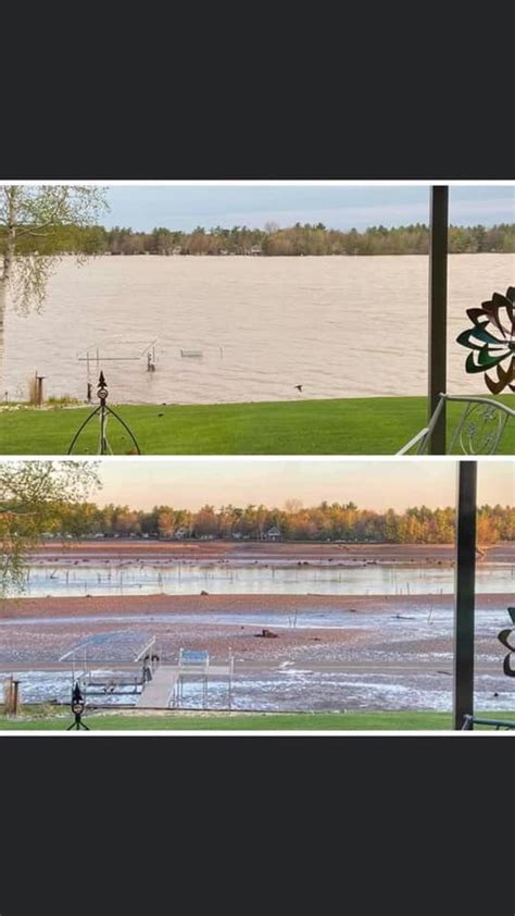 Wixom Lake, before and after the dam broke : r/Michigan