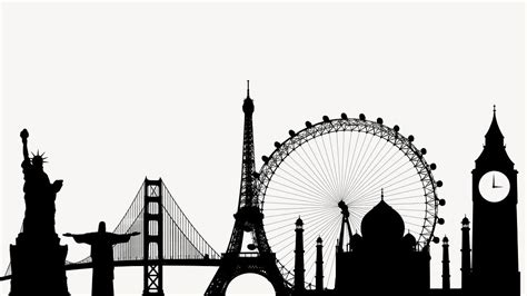 Landmarks silhouette HD wallpaper, travel | Premium PSD - rawpixel