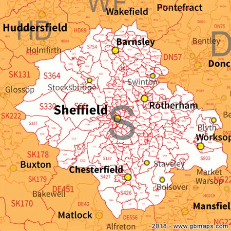 Map Of Sheffield Areas - Map Of The World