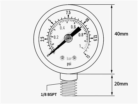 0 to 160 psi Pressure Gauge, 0~11 bar | sisco.com