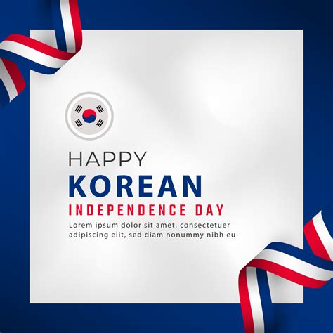 Happy South Korea Independence Day August 15th Celebration Vector ...