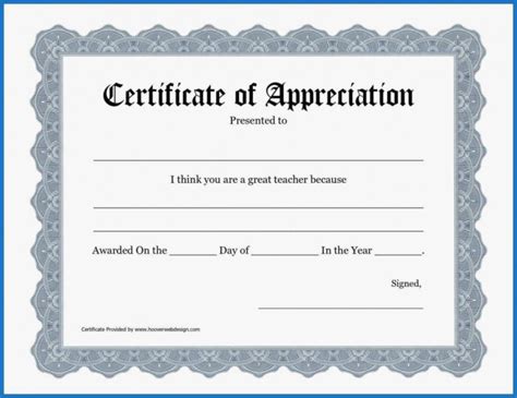 Blank Free Fillable Certificate Templates Certificate Of Appreciation | Images and Photos finder