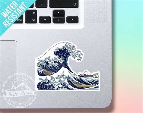 WATERPROOF Sticker. The Great Wave off Kanagawa Sticker. | Etsy