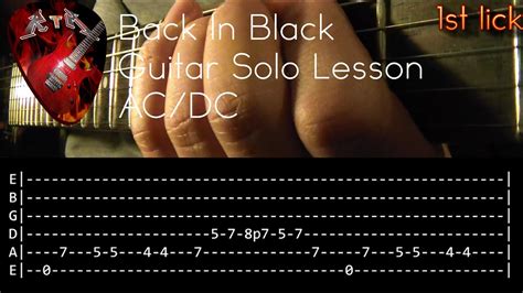 Back In Black Guitar Solo Lesson - AC/DC (with tabs) - YouTube