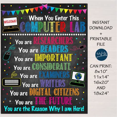 Computer Lab Poster - In This Classroom You Are Wall Decor