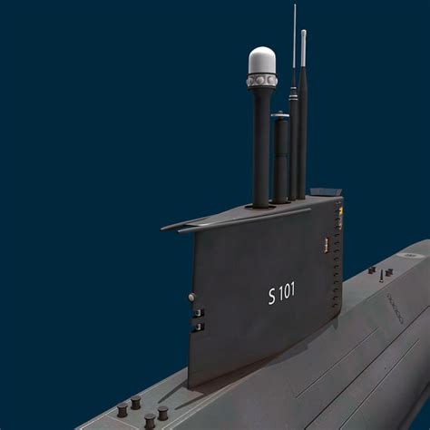 german submarine type 209 3d model