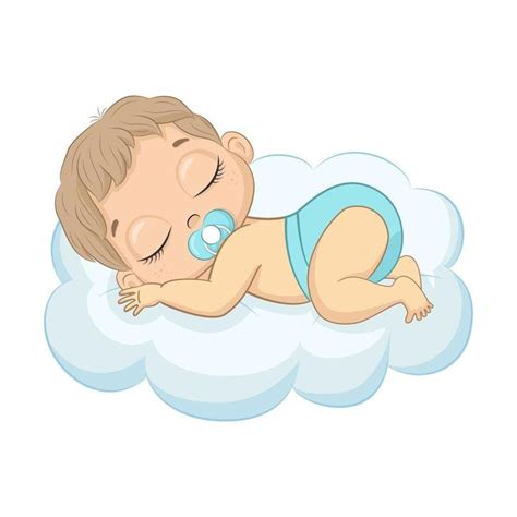 Cute newborn boy. Vector cartoon illustration. | Baby shower stickers ...