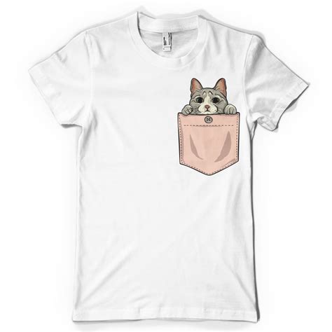 Cute cat pocket Tee shirt design | Tshirt-Factory
