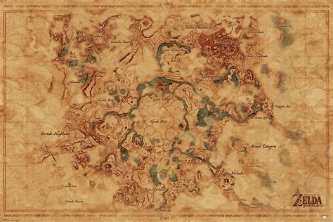 The Legend Of Zelda: Breath Of The Wild Hyrule World Map Poster - Buy ...