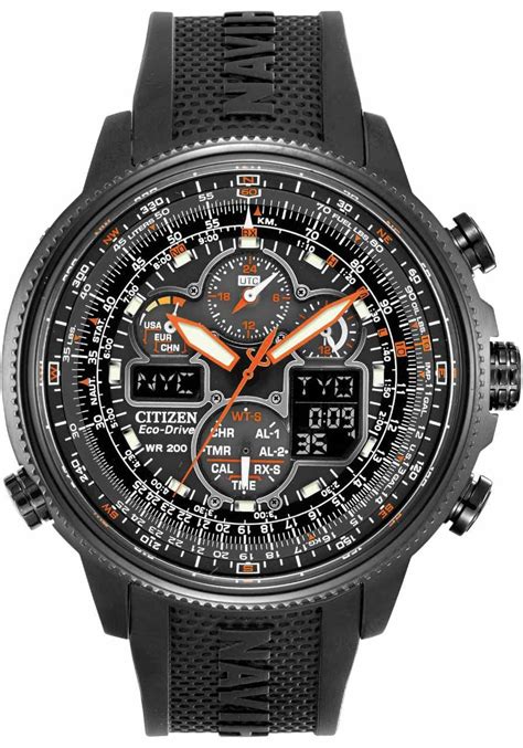 Citizen Eco-Drive Promaster Navihawk A-T Black Orange | Watches.com