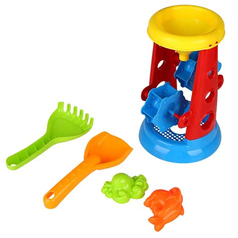 5Pcs Kids Beach Toys Castle Bucket Spade Shovel Rake Water Tools Children Beach Sand Playing ...