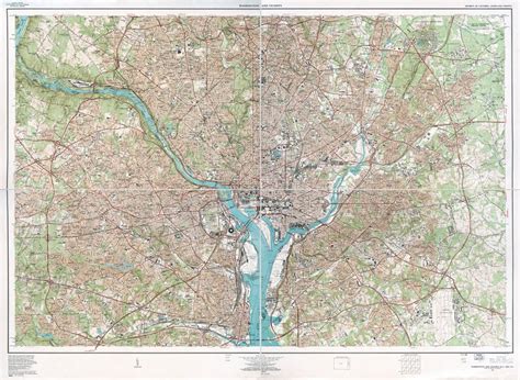 Large scale detailed topographical map of Washington and vicinity, District of Columbia ...