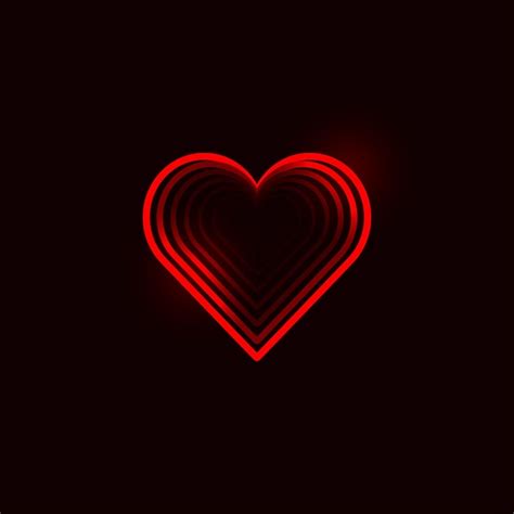 Premium Vector | Heart love red icon black background love symbol ...