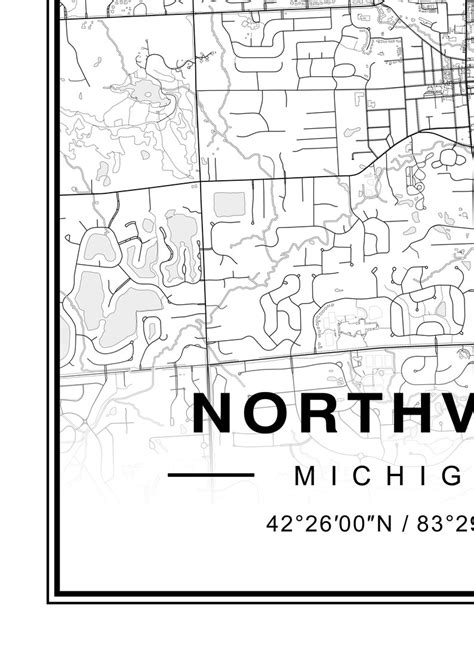 Northville Map Northville MI Map Northville Michigan Map | Etsy