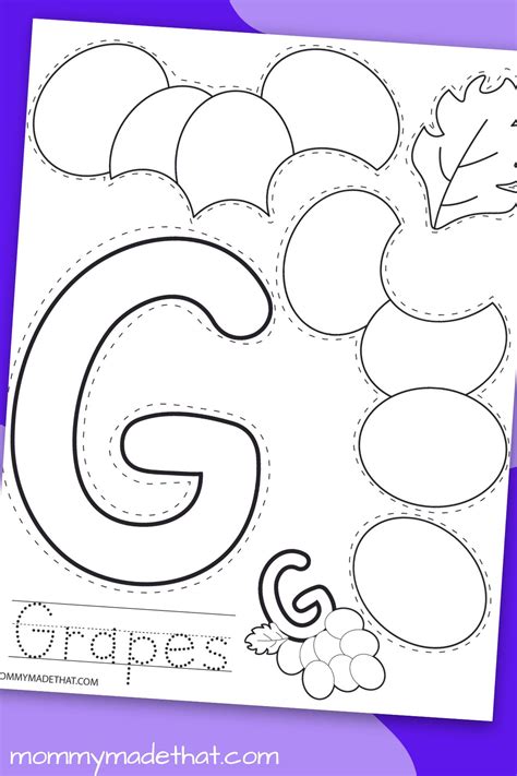 G is for Grapes: Free Printable Letter G Craft