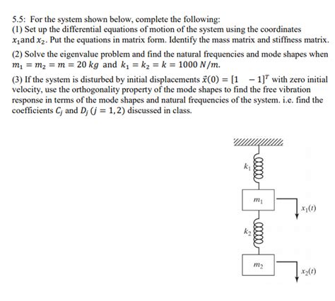 5.5: For the system shown below, complete the | Chegg.com