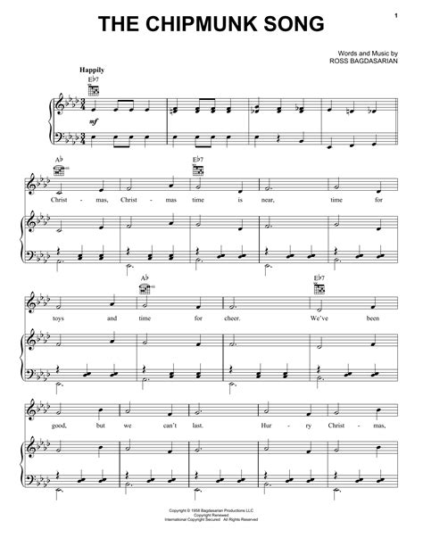 The Chipmunk Song | Sheet Music Direct