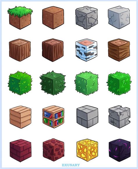 Minecraft blocks, Pixel art, Minecraft