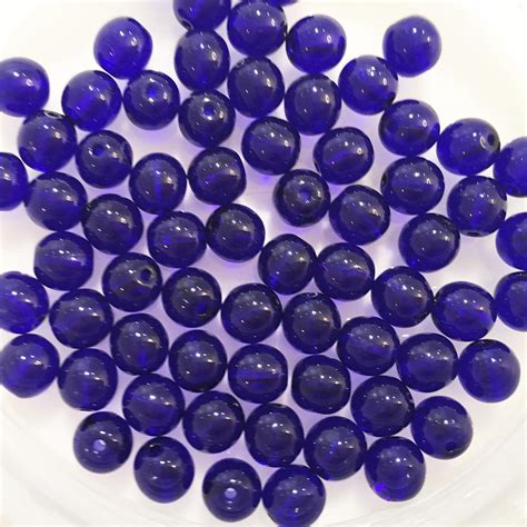 Cobalt Blue 6mm Round Czech Glass Beads