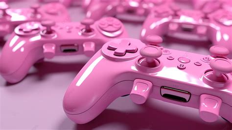 3d Rendered Pink Gaming Controllers Enhancing The Gaming Experience ...